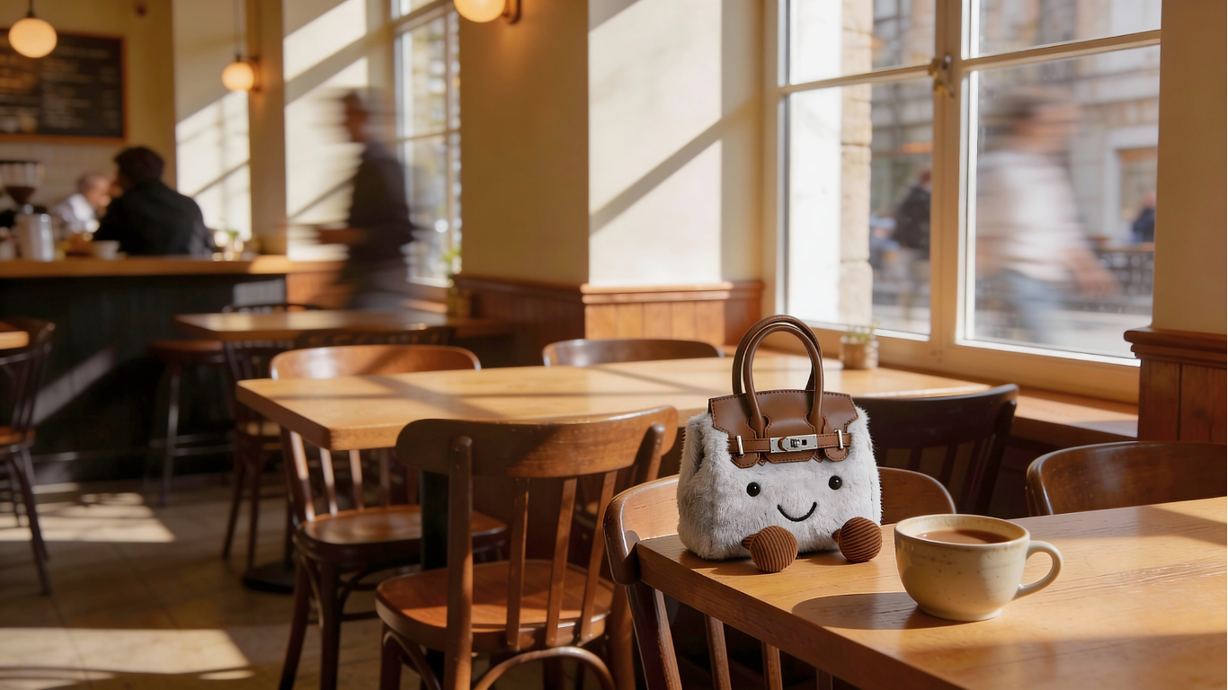 little lady bag in cafe
